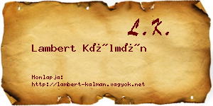 Lambert Kálmán névjegykártya